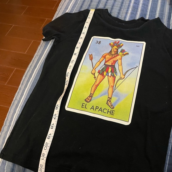 Youth Cat & Jack chalupa loteria El Apache graphic Tshirt black cotton medium - Picture 7 of 8